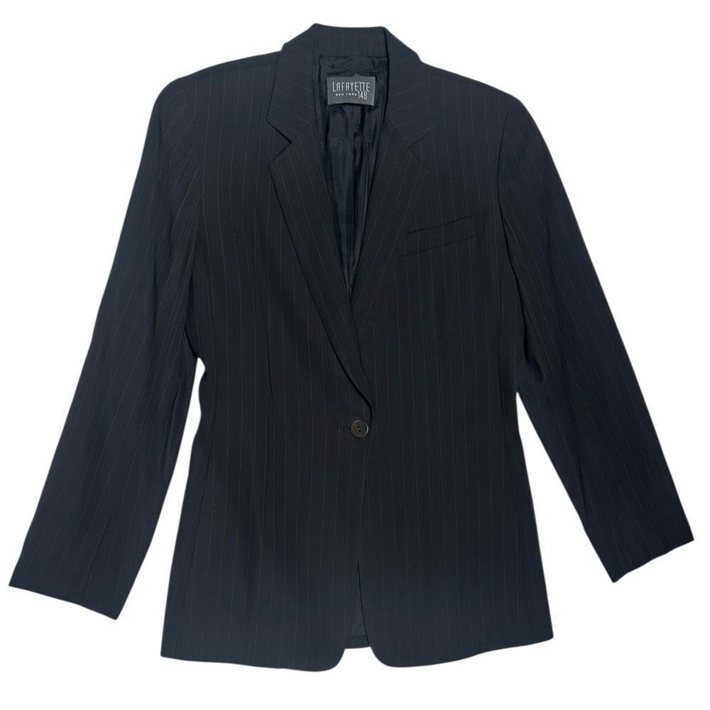 Lafayette 148 New York Charcoal Striped Blazer
